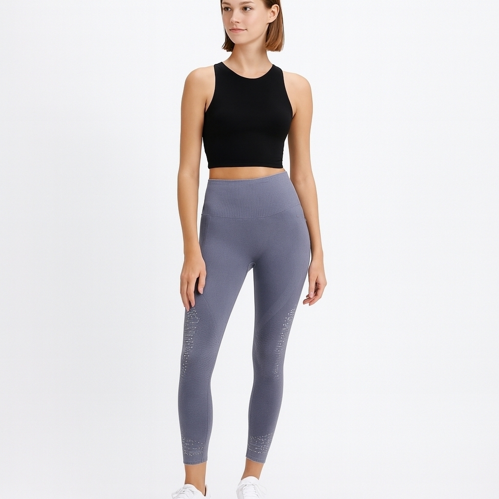 SWEAT AND MILK Ultra High Waisted Postpartum legging 25'' Gray blue Women's S